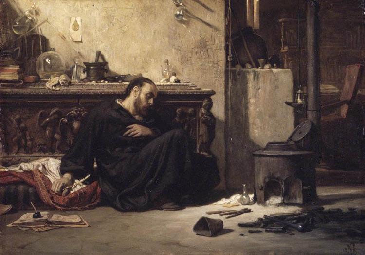 Elihu Vedder The Dead Alchemist oil painting image
